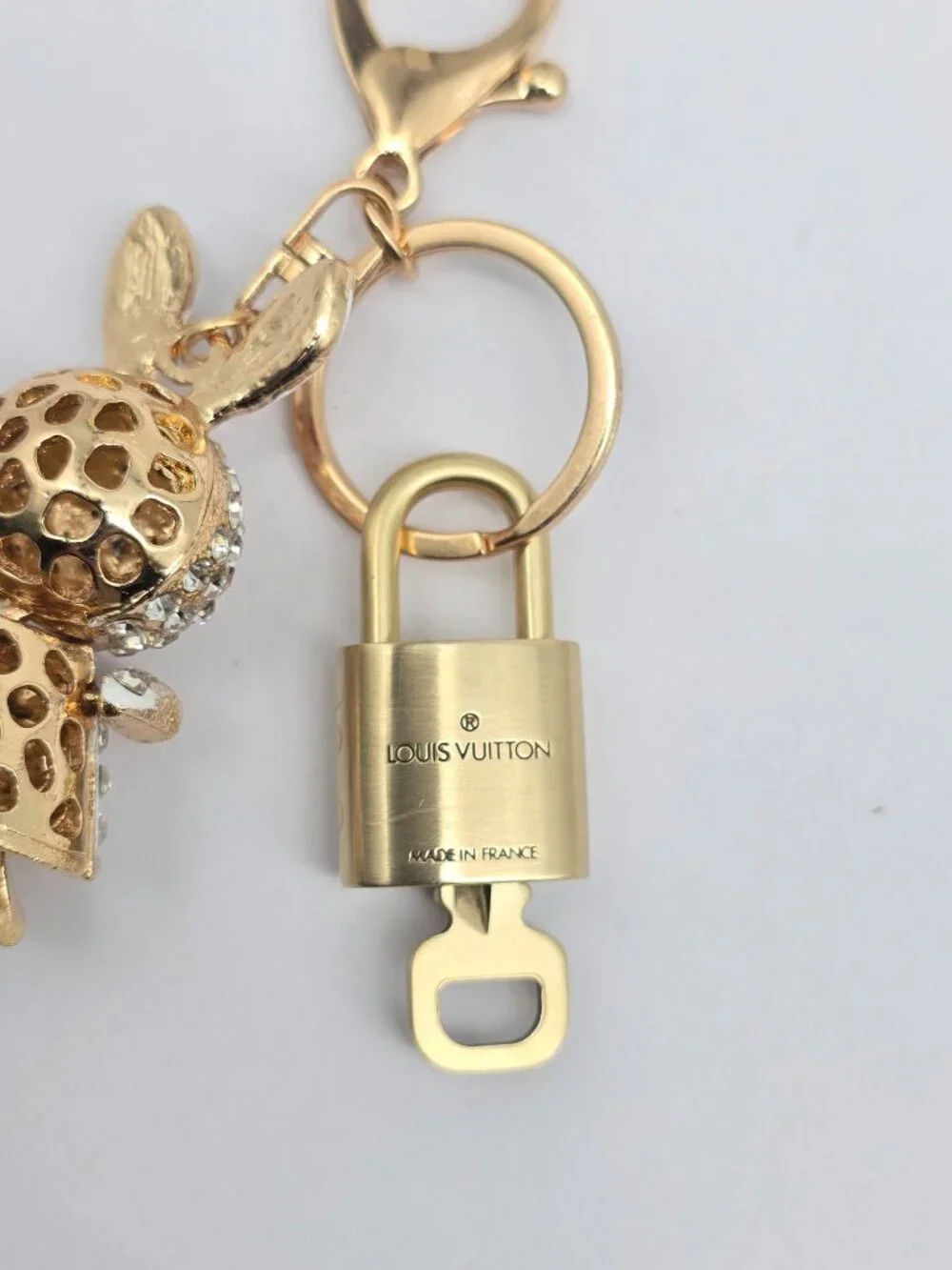 Authentic Louis Vuitton Gold Padlock 🔒 Key Set w/ Unbranded Bunny Bag Charm